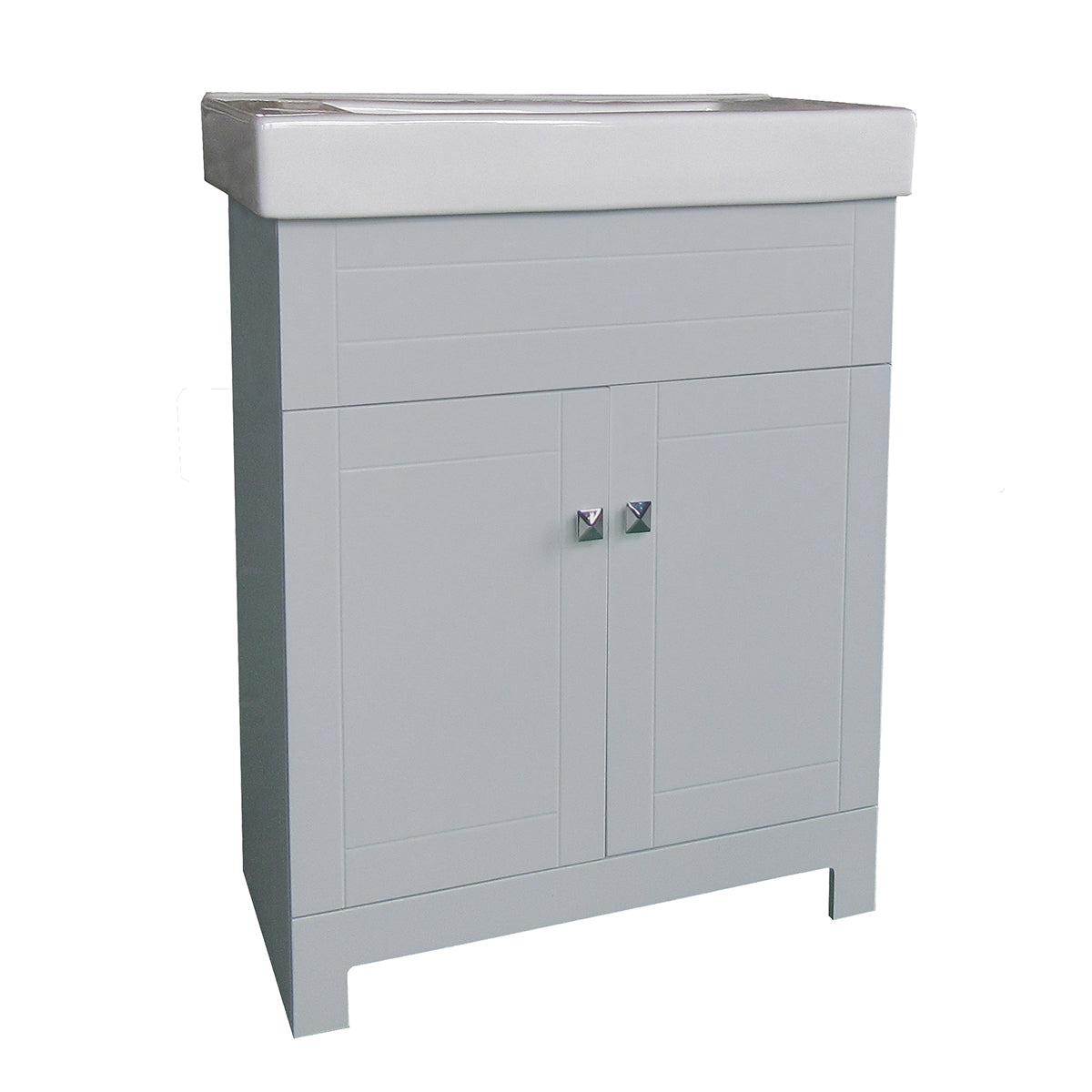 2-Door Grey Vanity and Ceramic Top