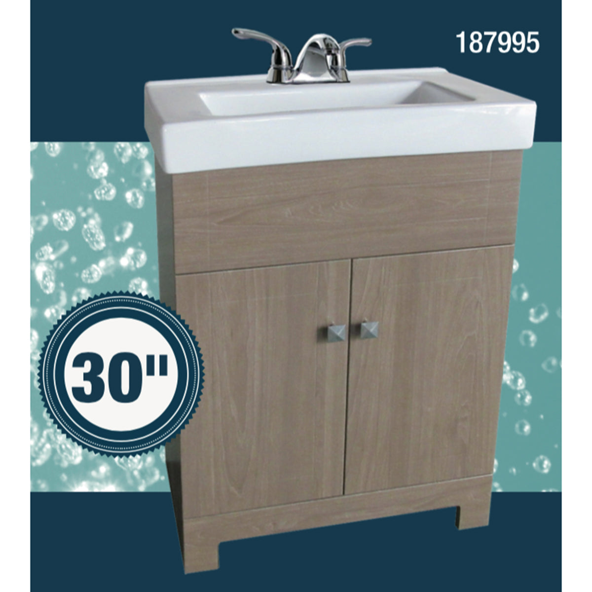 2-Door Barnboard Vanity and Ceramic Top