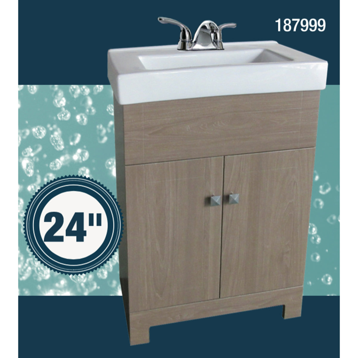 2-Door Barnboard Vanity and Ceramic Top