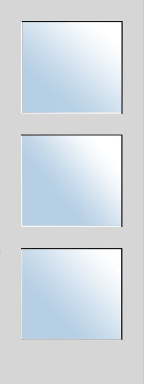 F&D Clear Glass 3-Panel Door (Pre-Hung)