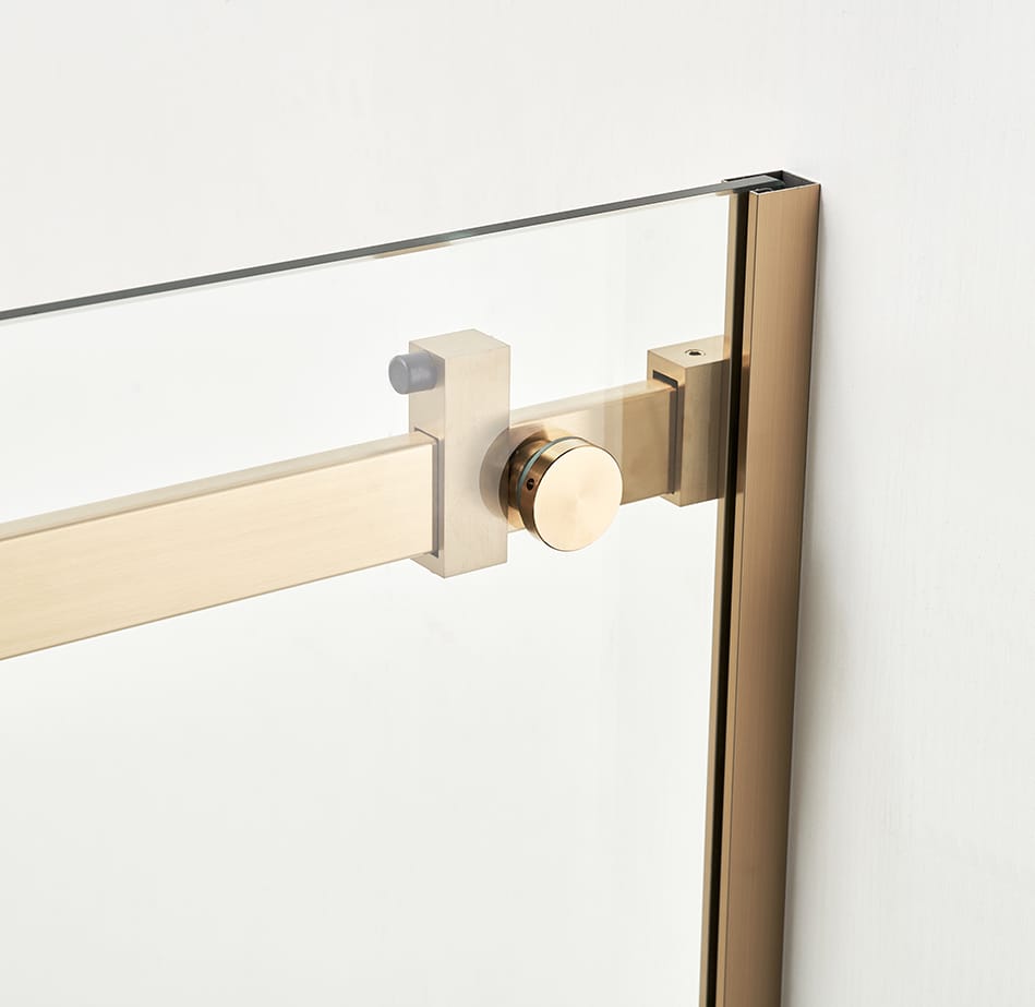 F&D Frameless Shower Glass Door - Brushed Gold