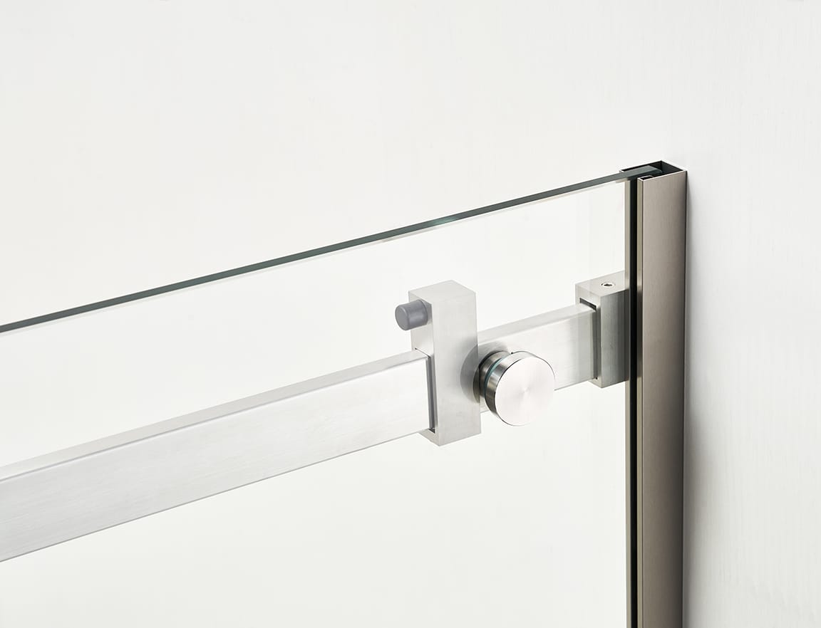 F&D Frameless Shower Glass Door - Brushed Nickle