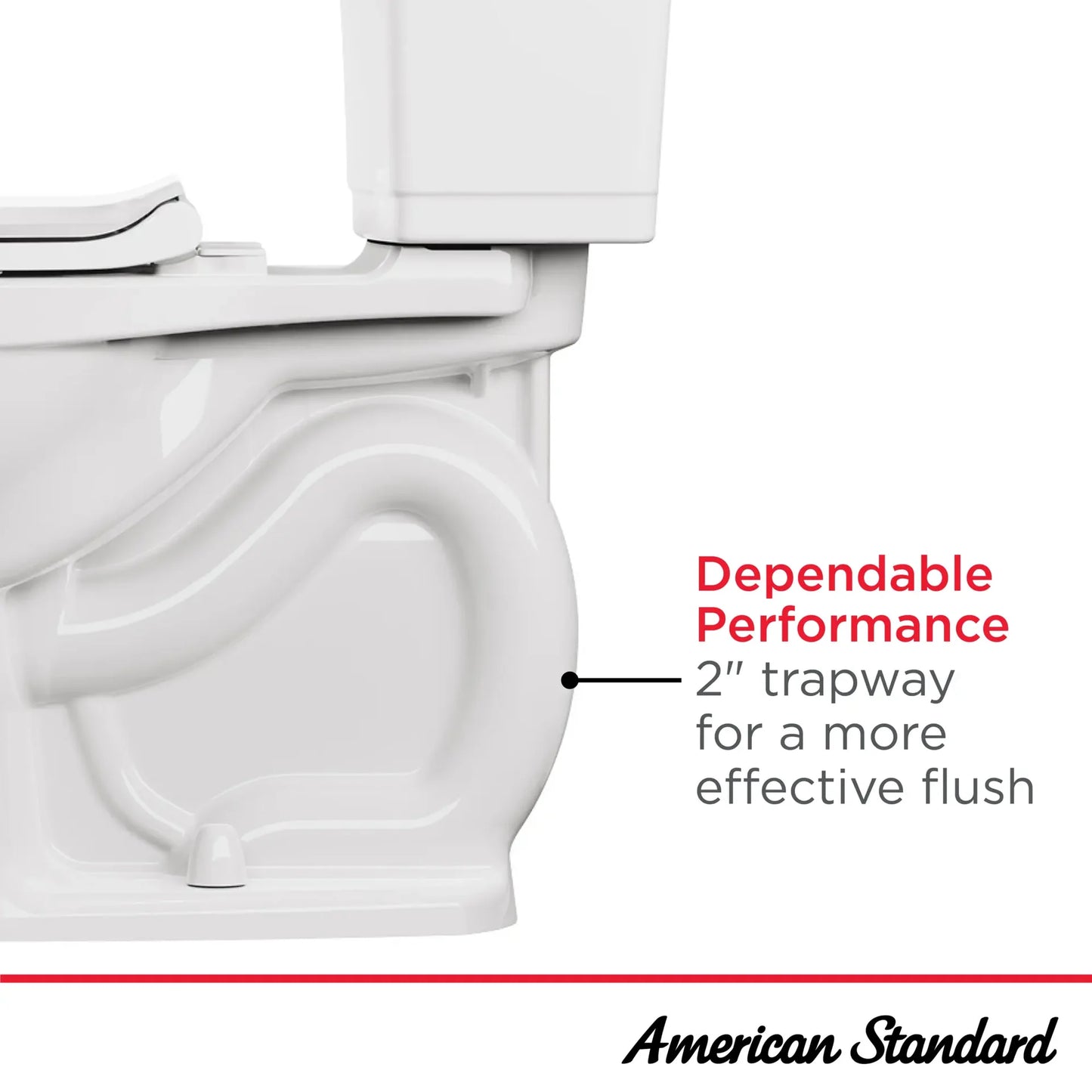 American Standard COLONY 3 Elongated 4.8 LPF Lined Two Piece Toilet Right Height White Less Seat