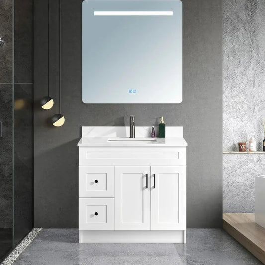 36" HDF Vanity With Quartz Top