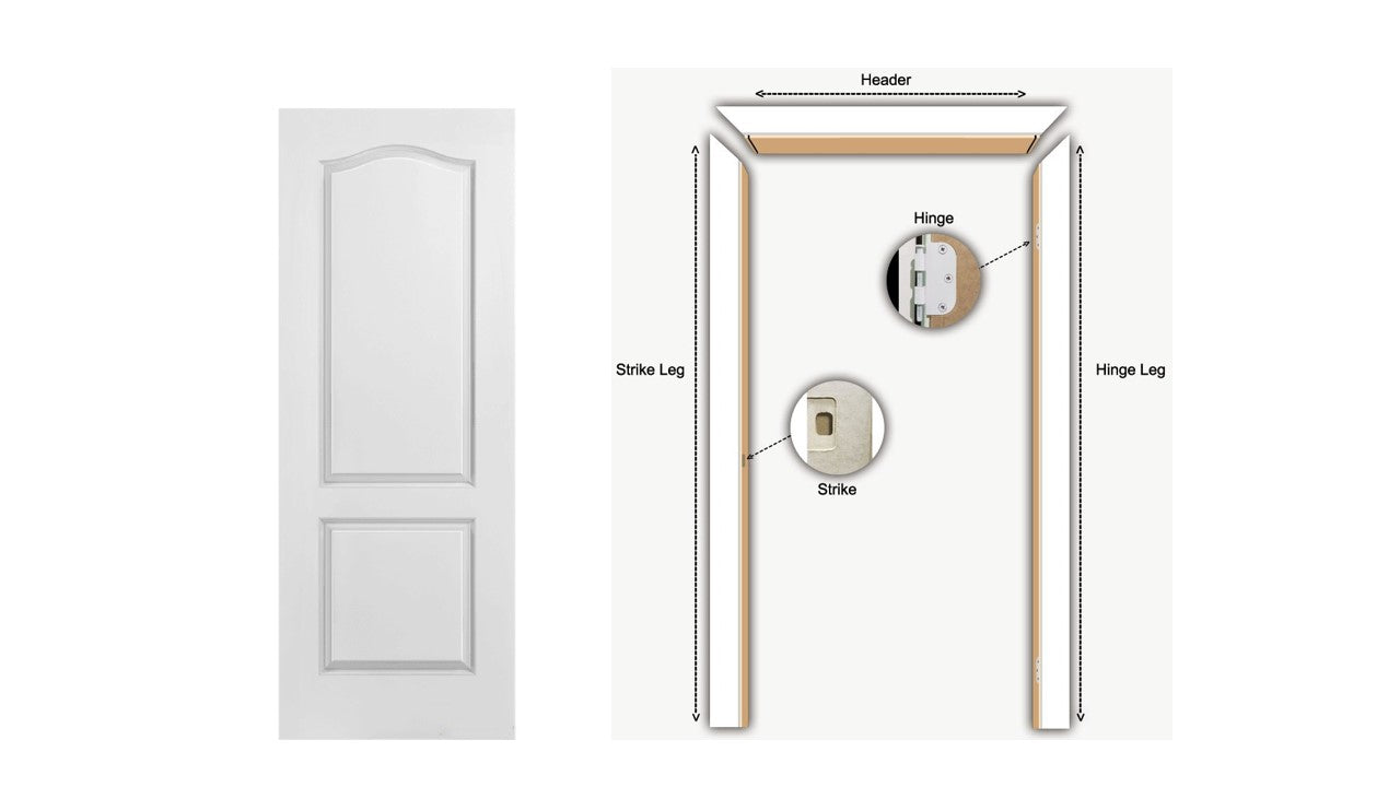 F&D 2 Panel Arch Textured Hollow Core Door With U Channel