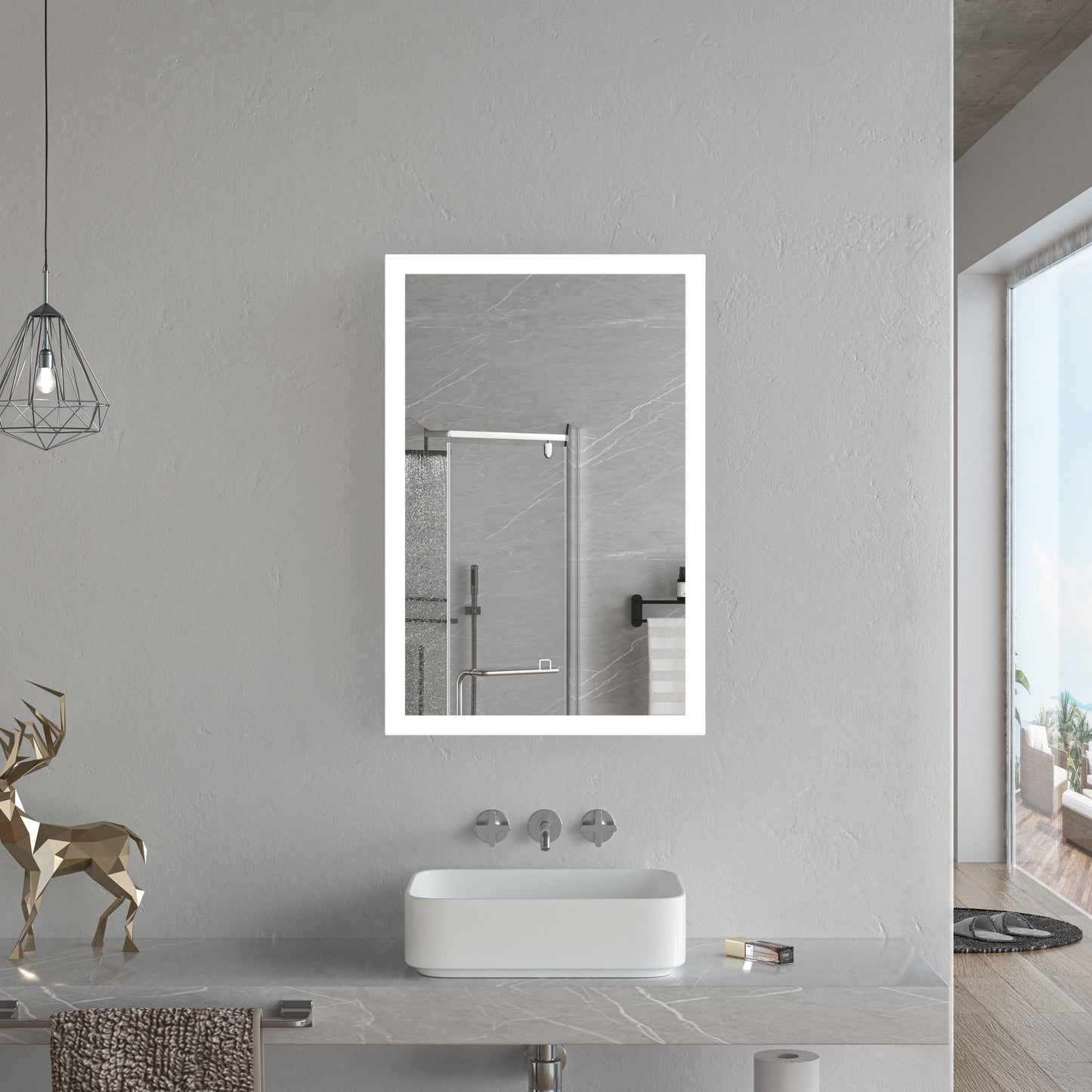 Edge-Lit LED Bathroom Mirror