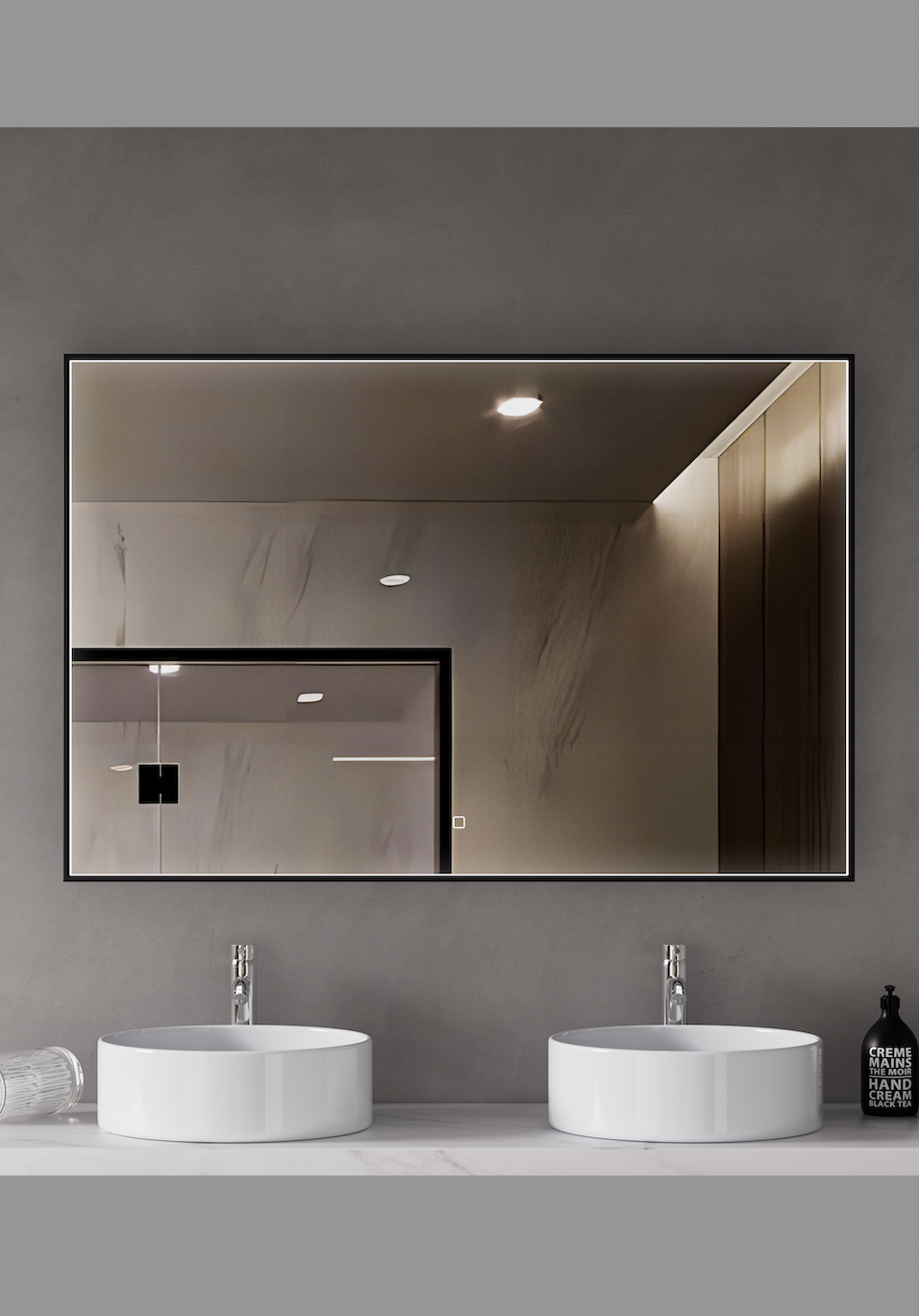 Black Framed LED Bathroom Mirror