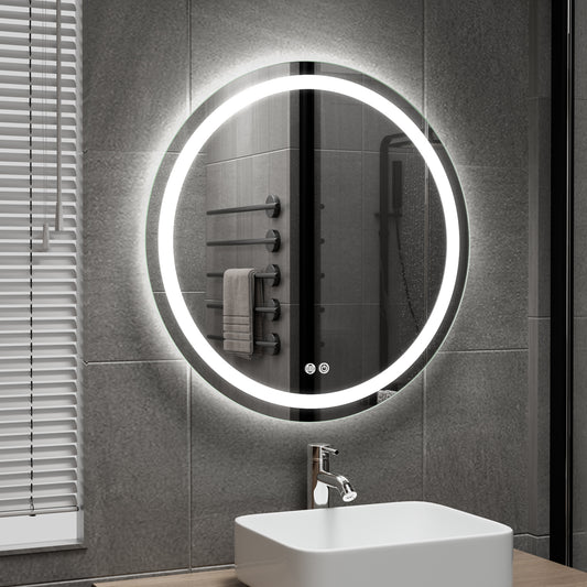 Circle-Shaped LED Bathroom Mirror