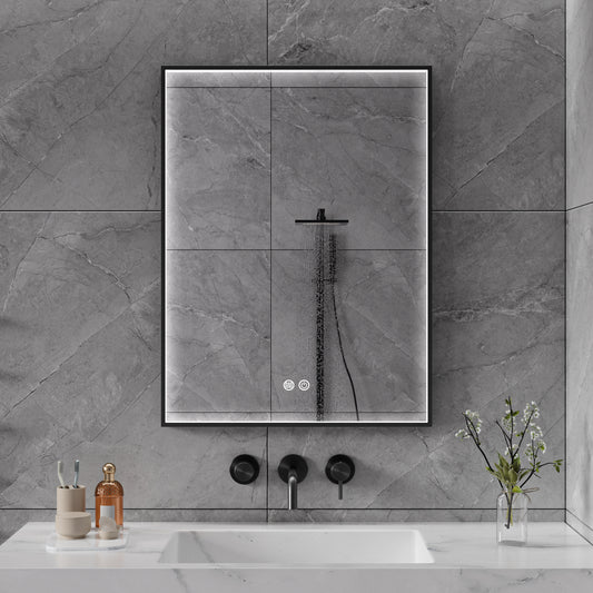 Black Framed LED Bathroom Mirror