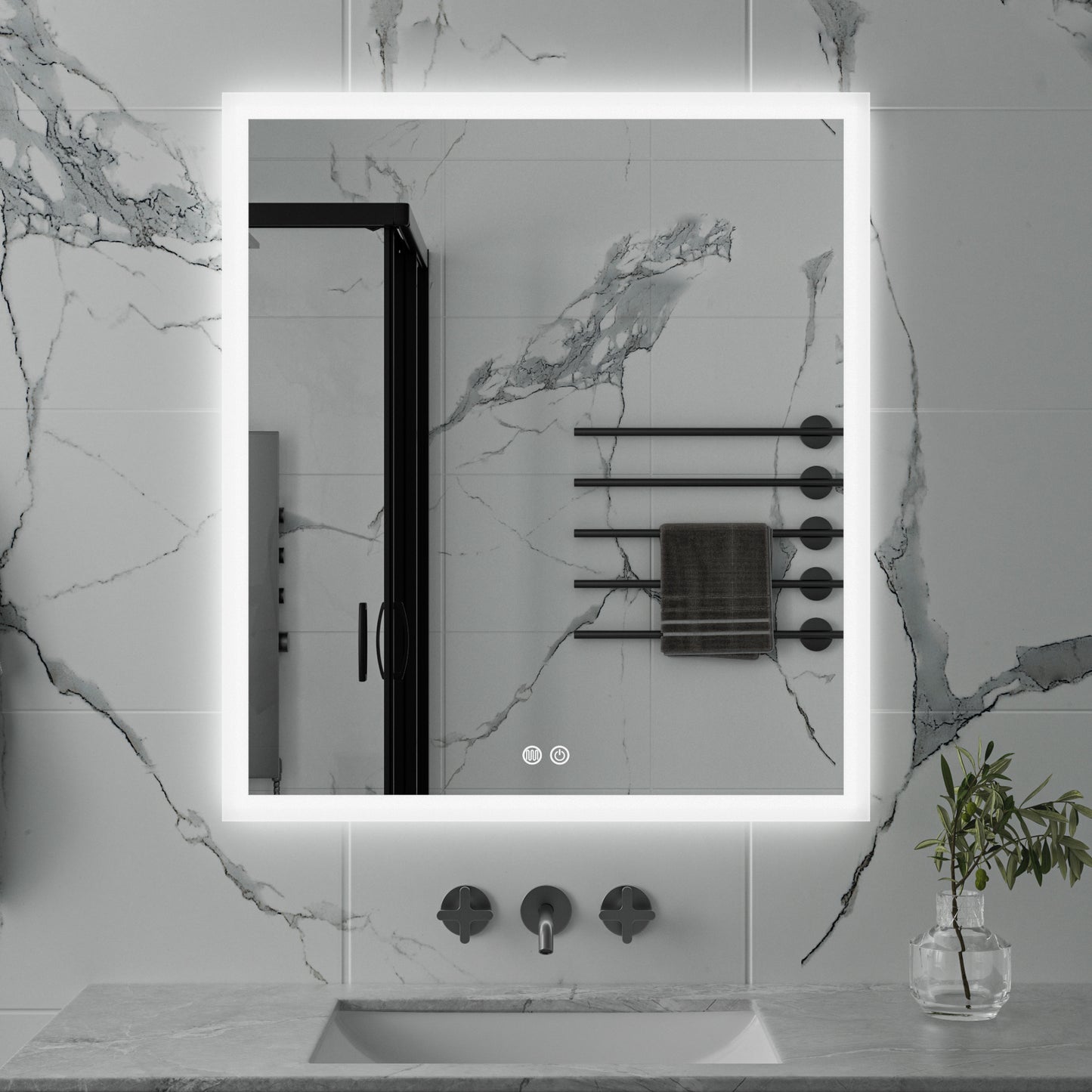 Edge-Lit LED Bathroom Mirror