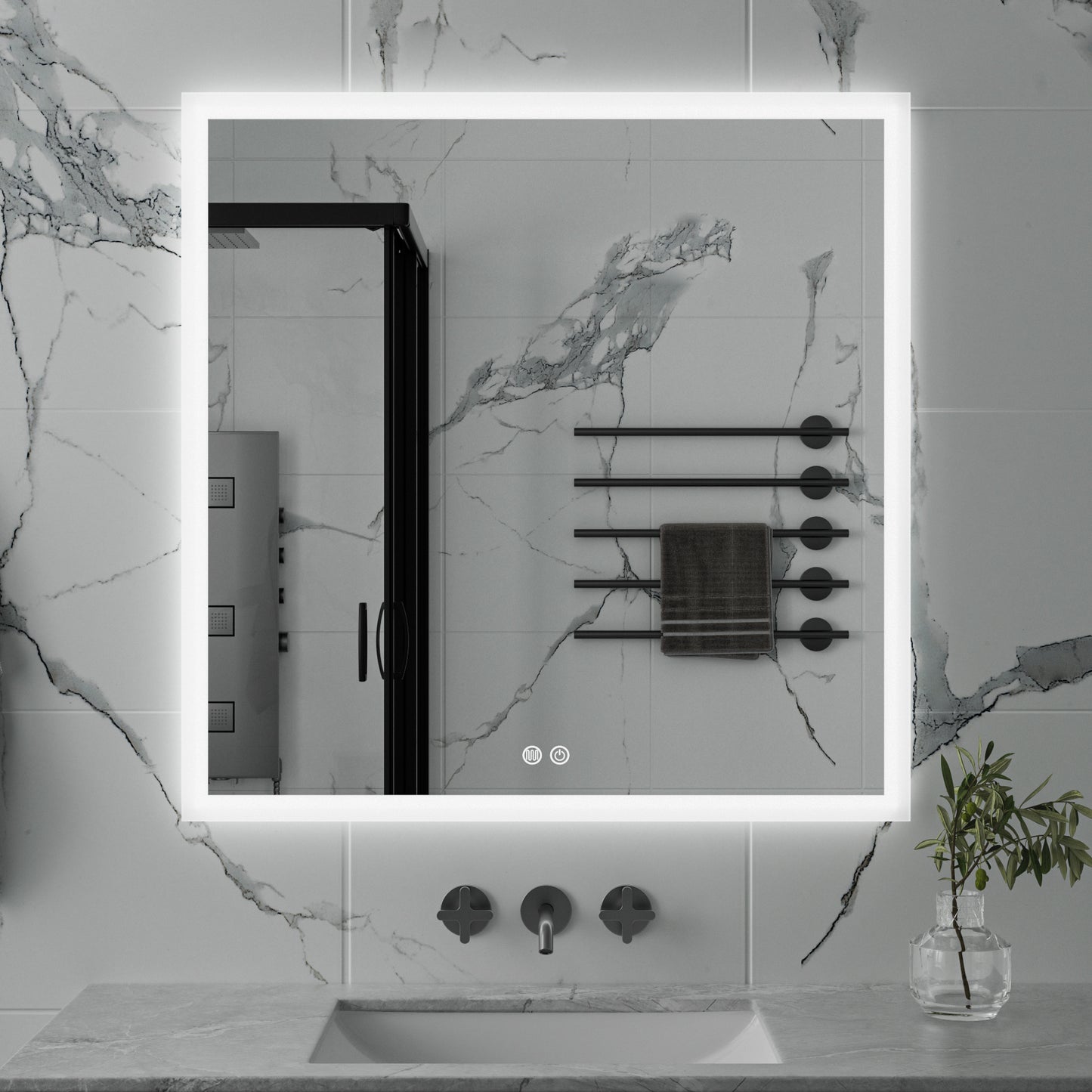 Edge-Lit LED Bathroom Mirror