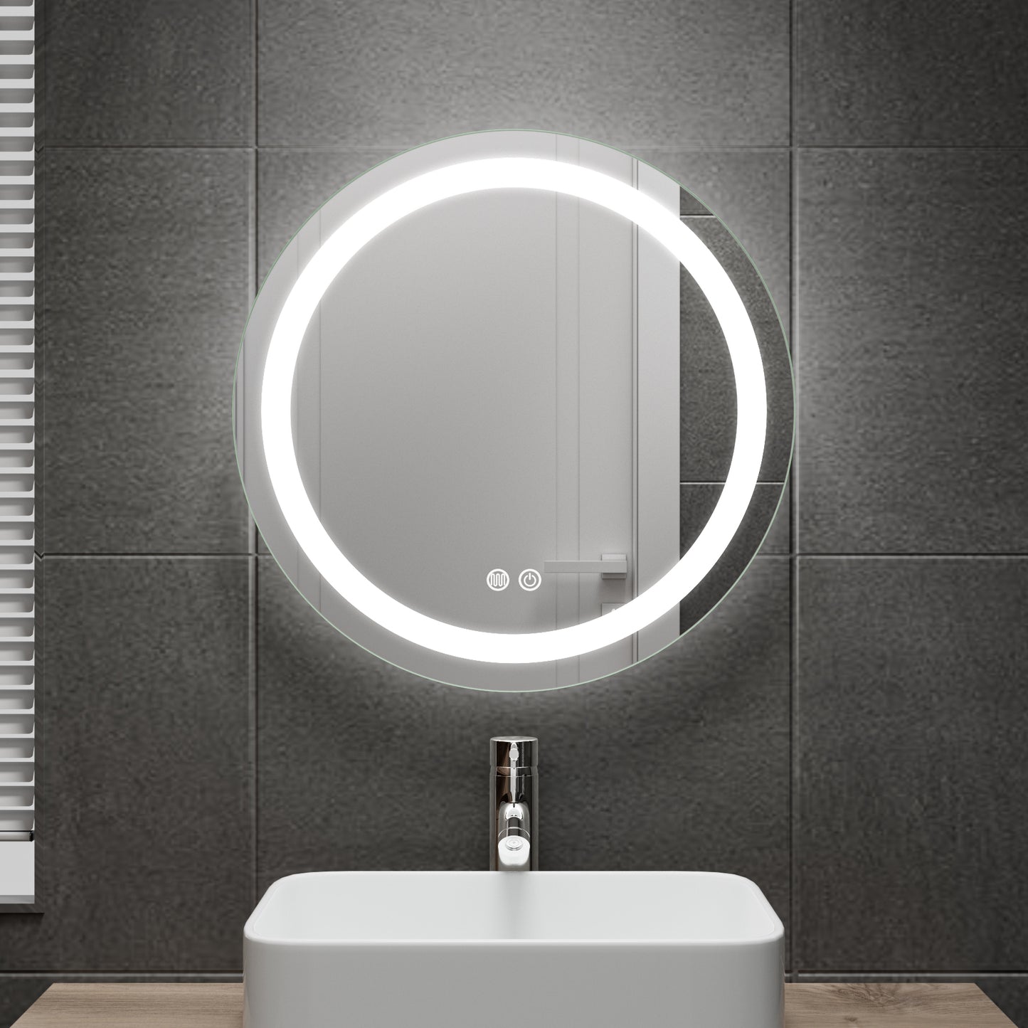 Circle-Shaped LED Bathroom Mirror