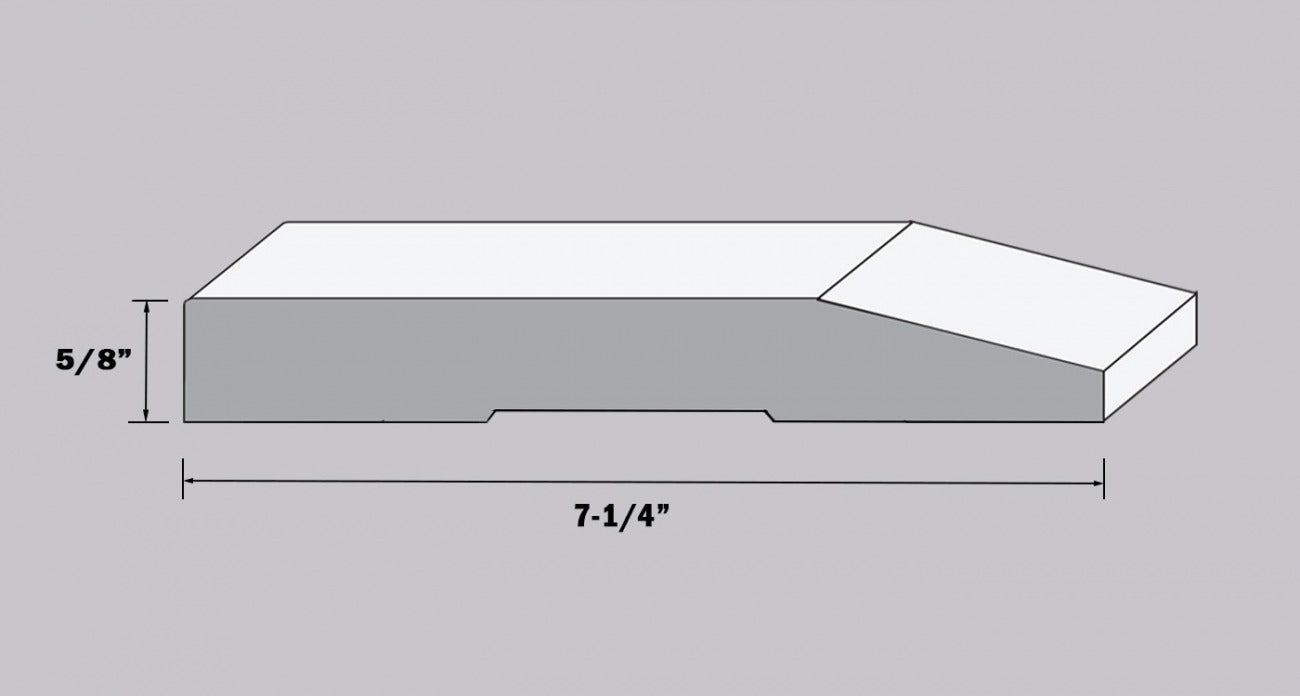 MDF Primed Modern Edge Bevel Baseboard (5-1/4" @1/LF per Length & 7-1/4" @1.40/LF per Length)