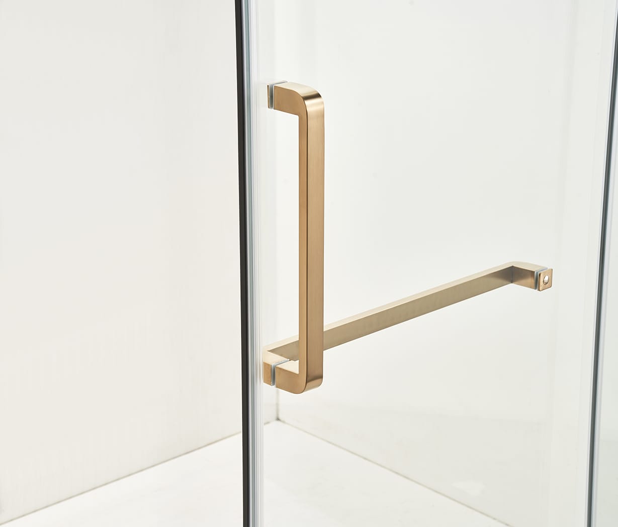 F&D Frameless Shower Glass Door - Brushed Gold