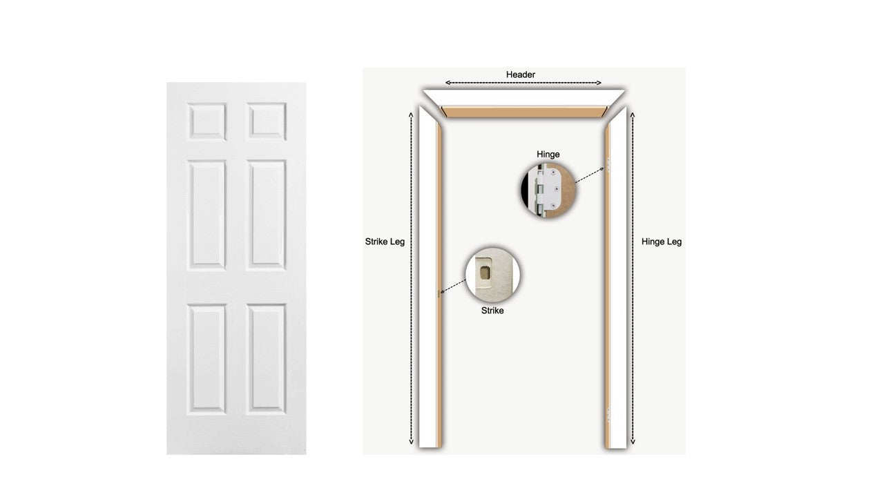 F&D 6 Panel Textured Hollow Core Door With U Channel