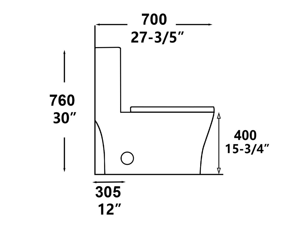 F&D One- Piece Toilet With Elongated Bowl White & Gold 6010