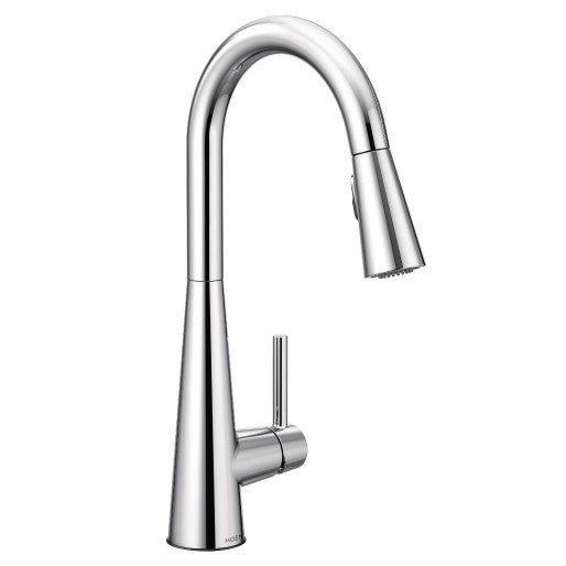 Moen MN-7864 1 Lever Handle 1 Or 3 Hole SLEEK High Arc Swivel Spout Pull-Down Kitchen Faucet 4-Spray ADA