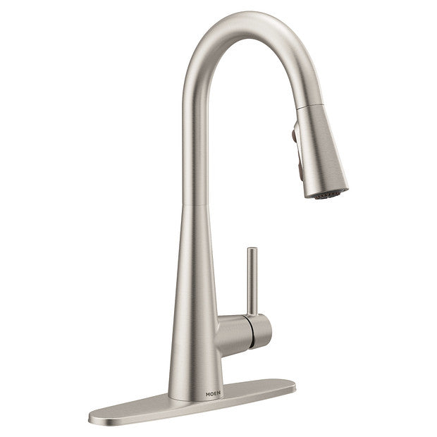 Moen MN-7864 1 Lever Handle 1 Or 3 Hole SLEEK High Arc Swivel Spout Pull-Down Kitchen Faucet 4-Spray ADA
