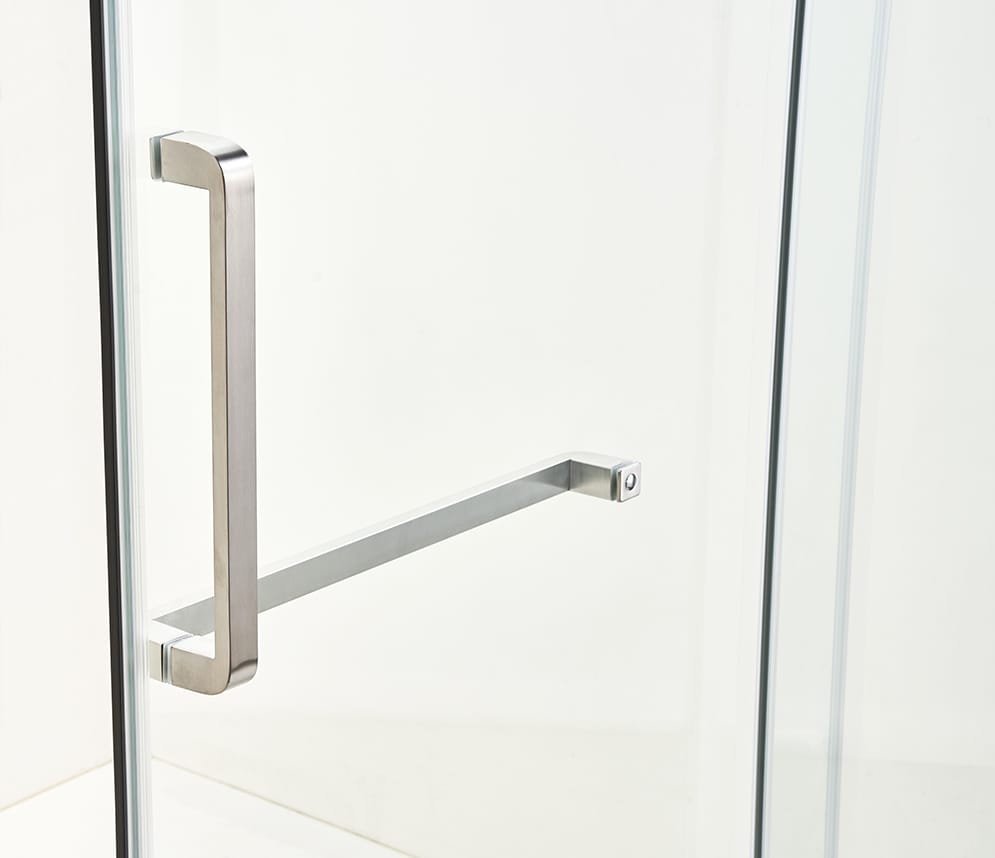 F&D Frameless Shower Glass Door - Brushed Nickle
