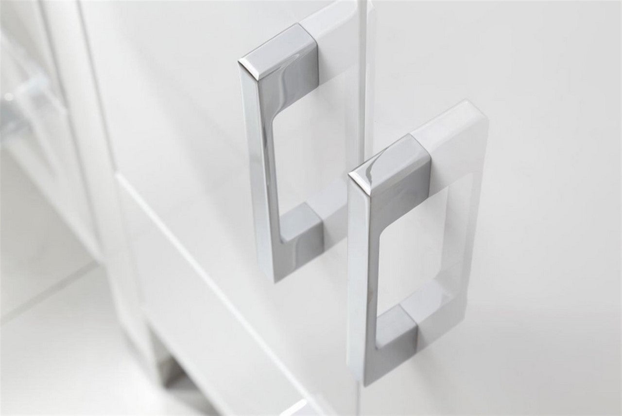 Anziano 72″ Inch High Gloss White Double Sink Vanity W/ White Countertop