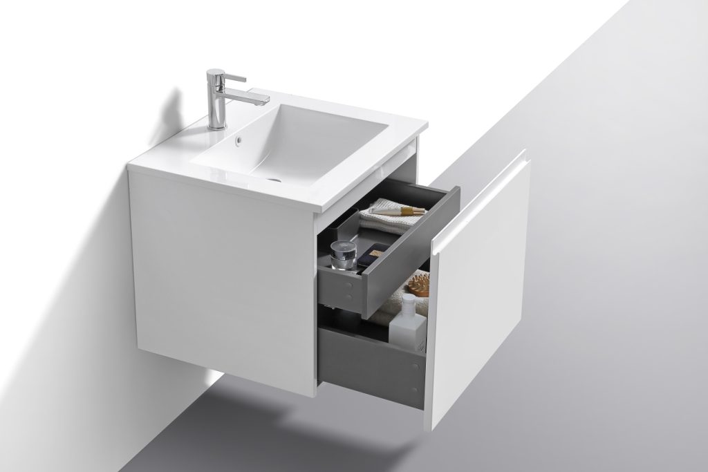 24″ Inch Balli Modern Bathroom Vanity In High Gloss White Finish