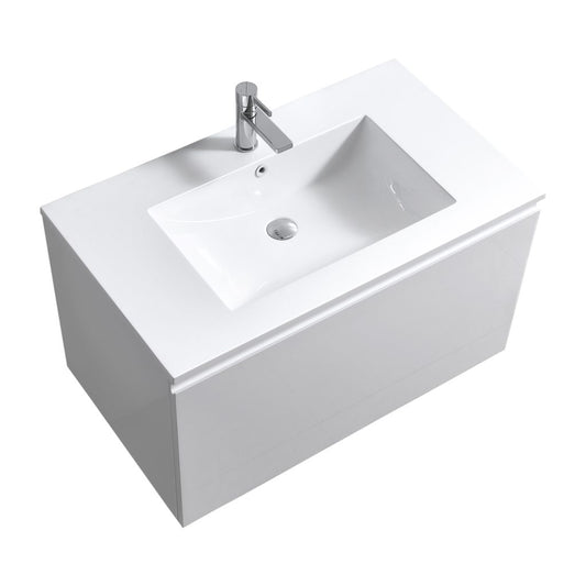 36″ Inch Balli Modern Bathroom Vanity In High Gloss White Finish