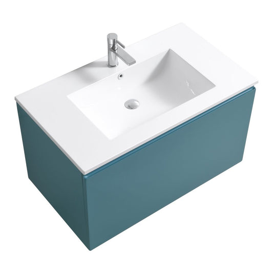 36″ Inch Balli Modern Bathroom Vanity In Teal Green Finish