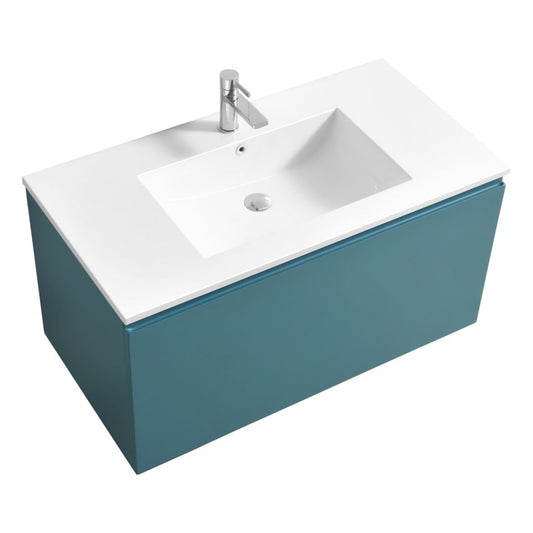 40″ Inch Balli Modern Bathroom Vanity In Teal Green Finish