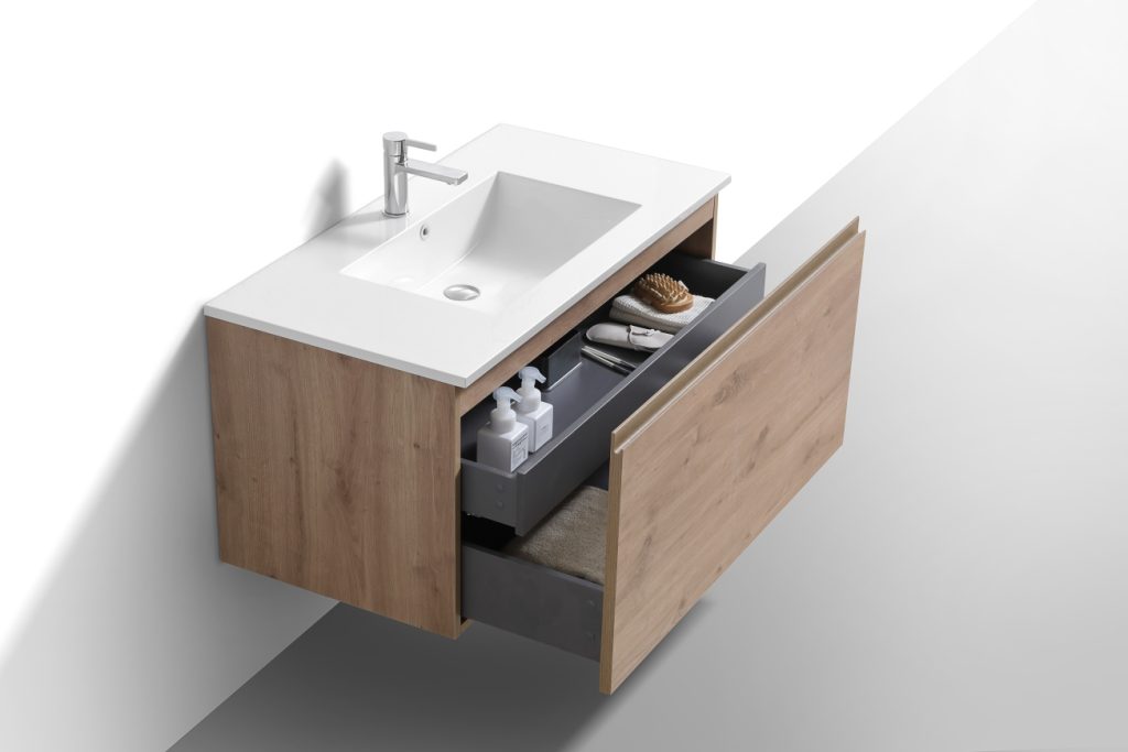 40″ Inch Balli Modern Bathroom Vanity In White Oak Finish