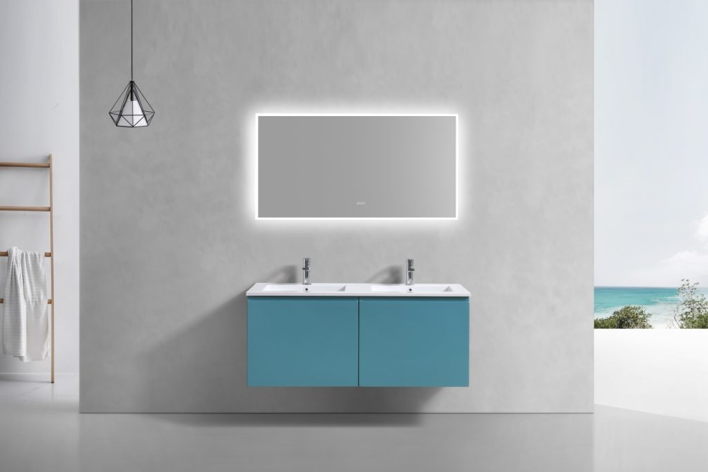 48″ Inch Double Sink Balli Modern Bathroom Vanity In Teal Green Finish