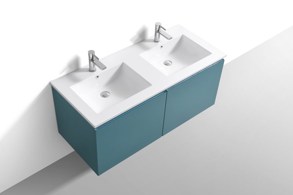 48″ Inch Double Sink Balli Modern Bathroom Vanity In Teal Green Finish