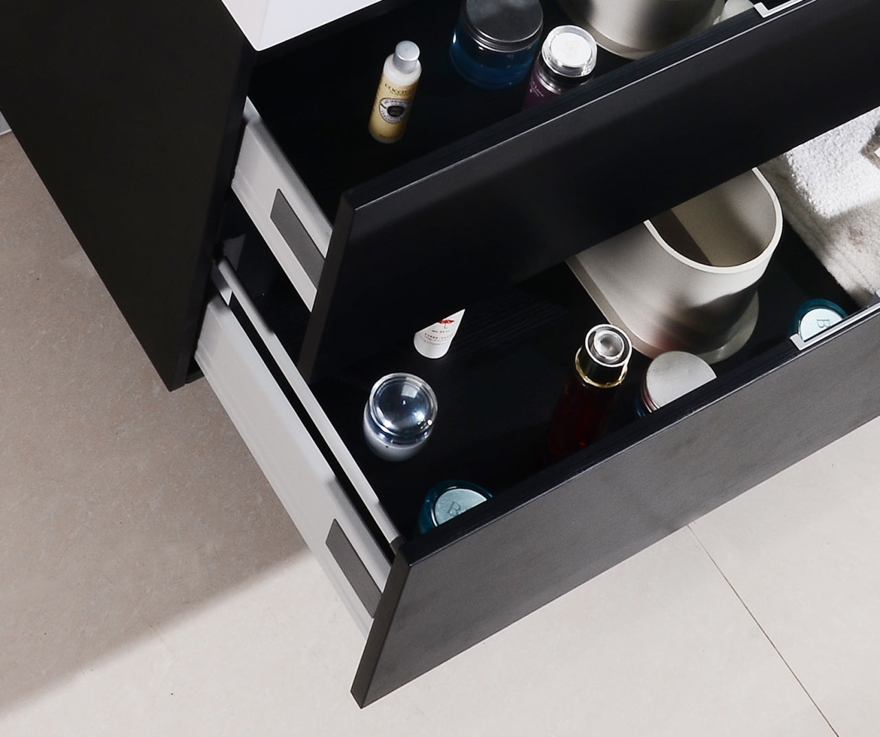 Bliss 36″ Inch Black Wall Mount Modern Bathroom Vanity