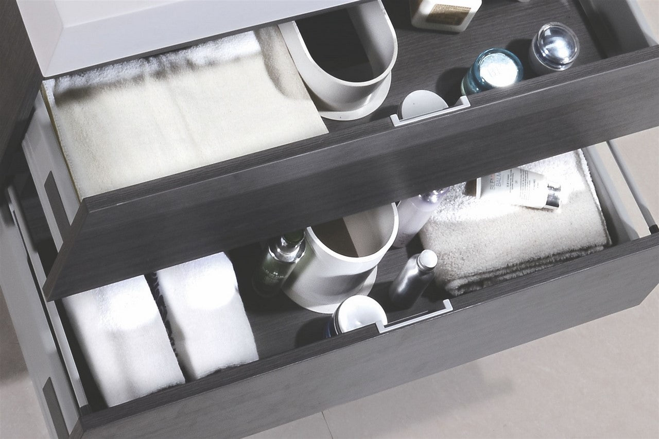 Bliss 80″ Inch Gray Oak Wall Mount Double Sink Modern Bathroom Vanity