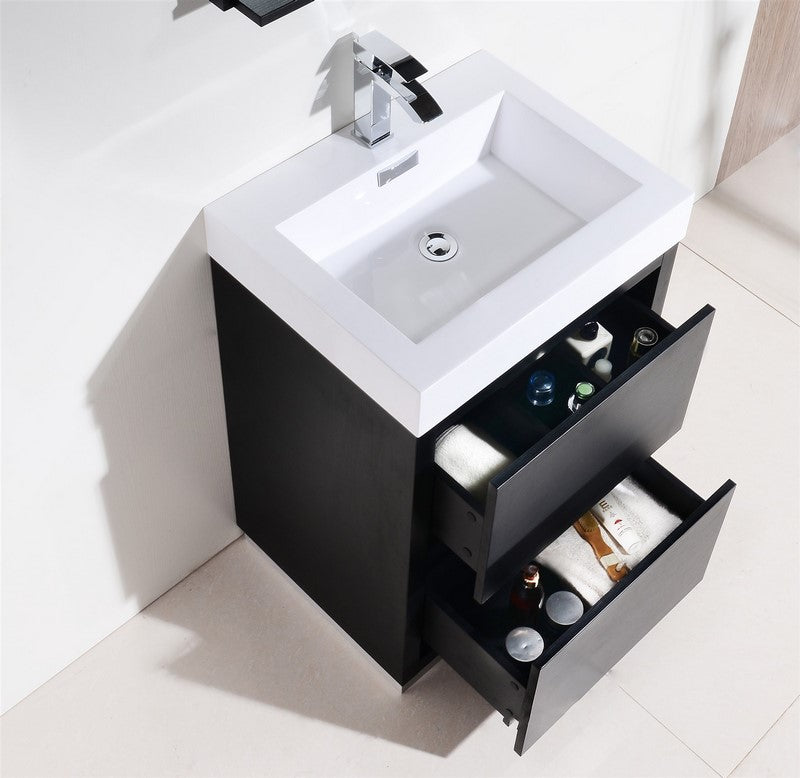 Bliss 24″ Inch Black Free Standing Modern Bathroom Vanity