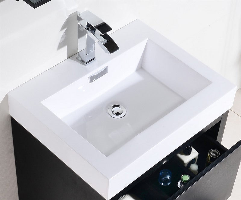 Bliss 24″ Inch Black Free Standing Modern Bathroom Vanity