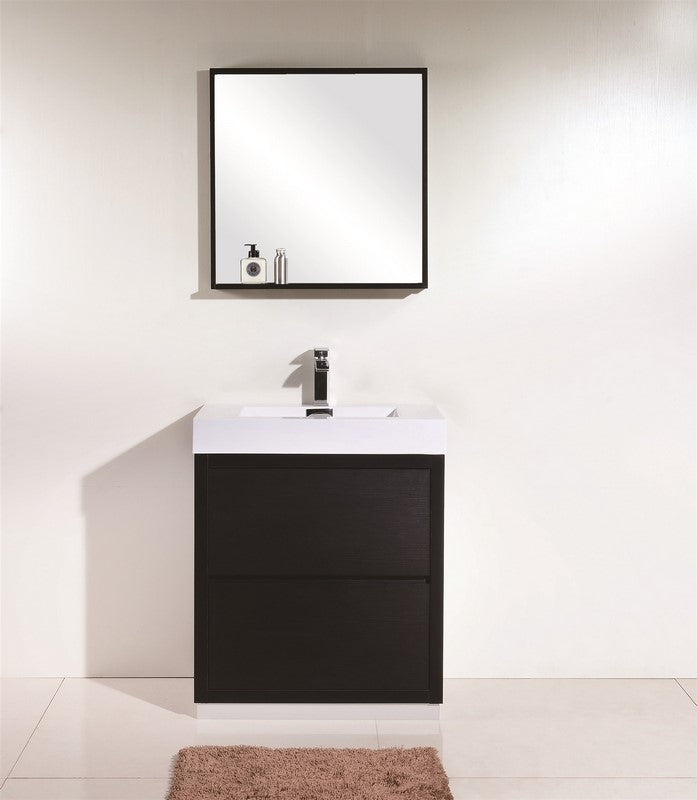 Bliss 30″ Inch Black Free Standing Modern Bathroom Vanity