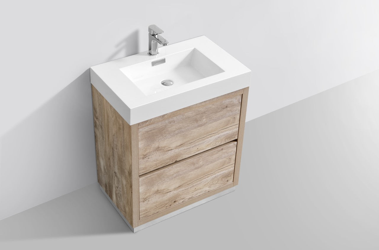 Bliss 30″ Inch Nature Wood Floor Mount Modern Bathroom Vanity