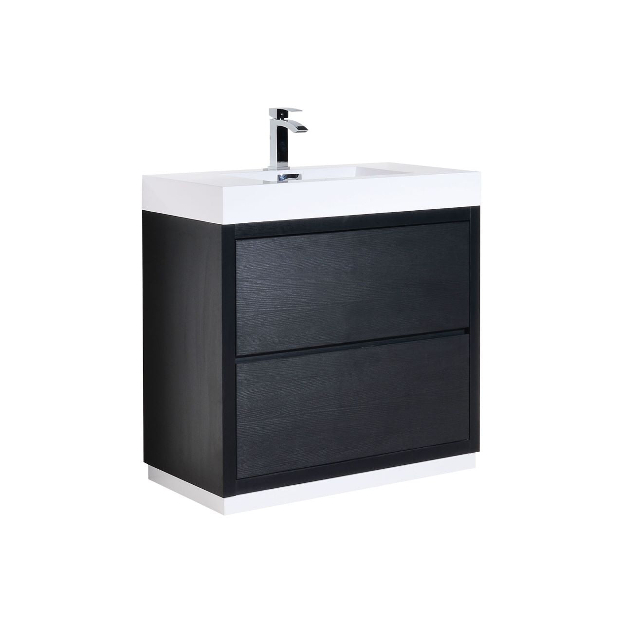 Bliss 36″ Inch Black Free Standing Modern Bathroom Vanity