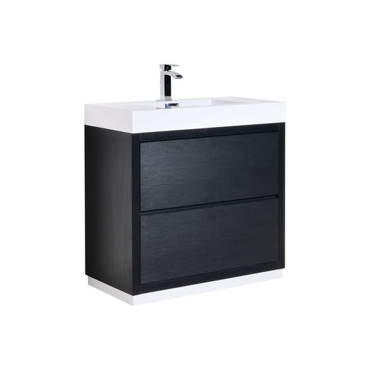 Bliss 36″ Inch Black Free Standing Modern Bathroom Vanity