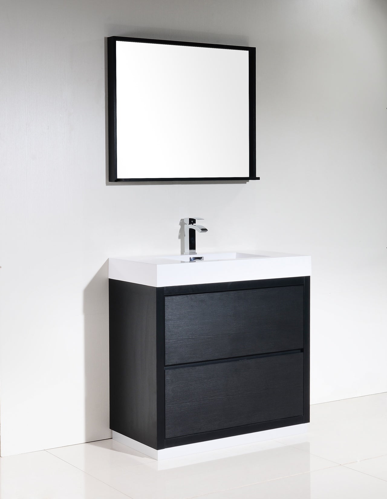 Bliss 36″ Inch Black Free Standing Modern Bathroom Vanity
