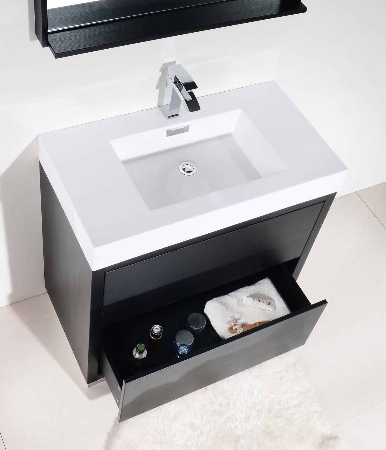 Bliss 36″ Inch Black Free Standing Modern Bathroom Vanity