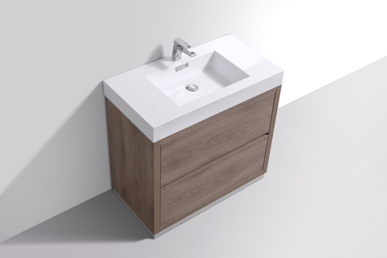 Bliss 36″ Inch Butternut Free Standing Modern Bathroom Vanity