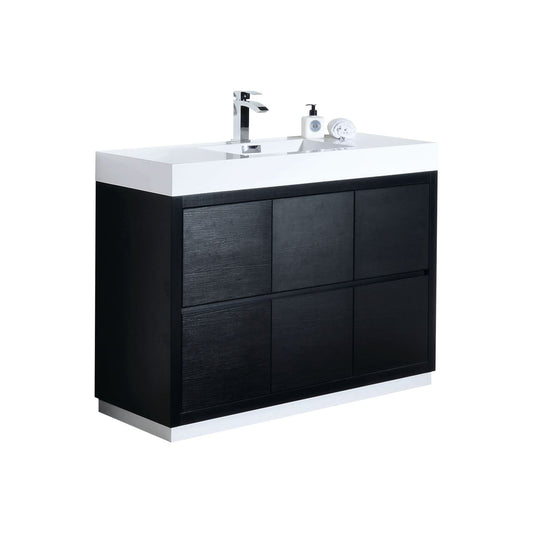 Bliss 48″ Inch Black Free Standing Modern Bathroom Vanity