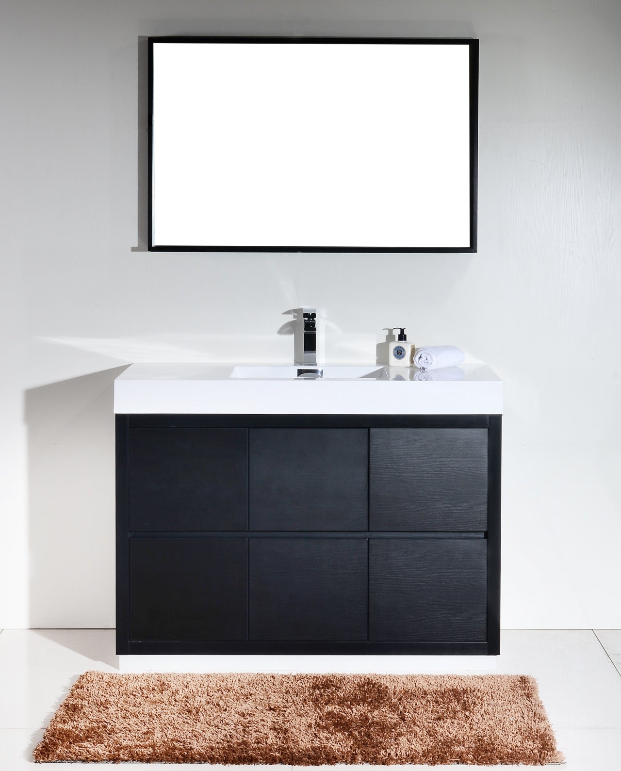 Bliss 48″ Inch Black Free Standing Modern Bathroom Vanity
