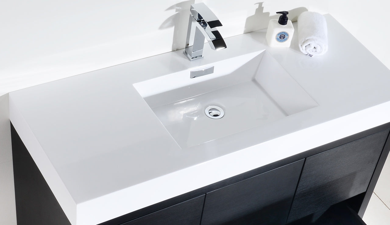 Bliss 48″ Inch Black Free Standing Modern Bathroom Vanity