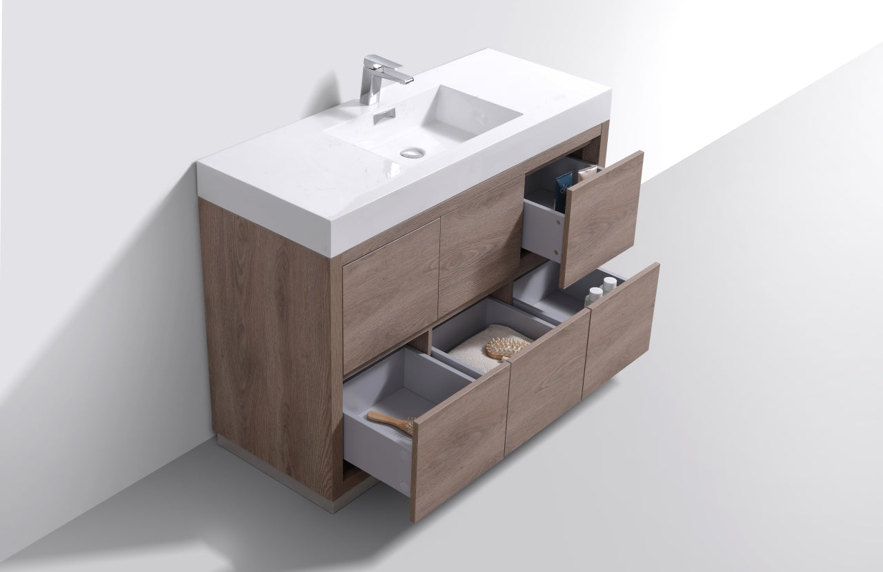 Bliss 48′′ Inch Butternut Free Standing Modern Bathroom Vanity