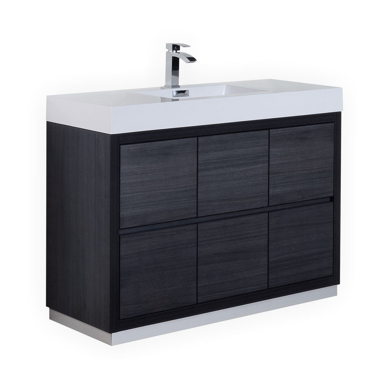 Bliss 48″ Inch Gray Oak Free Standing Modern Bathroom Vanity