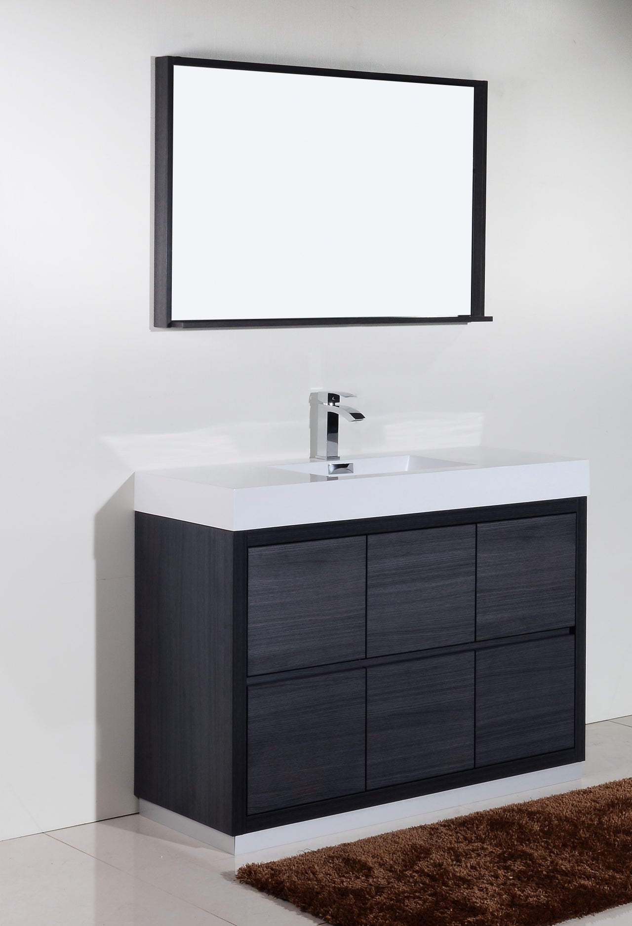 Bliss 48″ Inch Gray Oak Free Standing Modern Bathroom Vanity