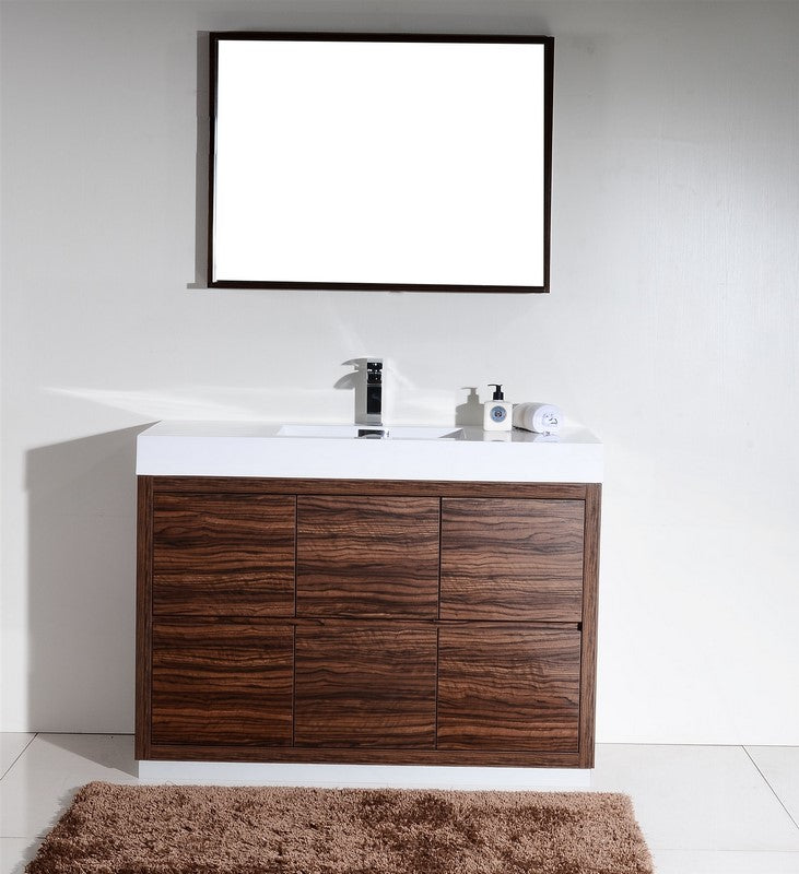 Bliss 48″ Inch Walnut Free Standing Modern Bathroom Vanity