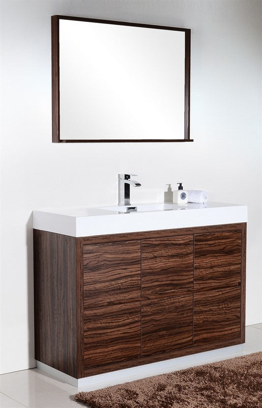 Bliss 48″ Inch Walnut Free Standing Modern Bathroom Vanity